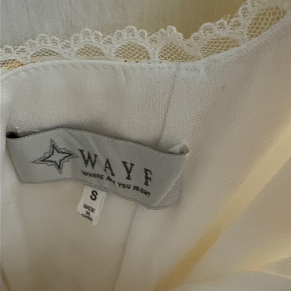 Wayf Lace-Trimmed Cream Dress - Picture 2 of 2